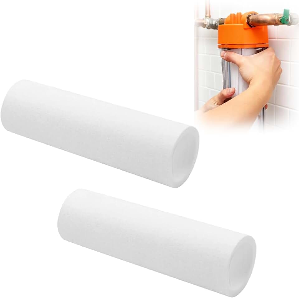 2 Stück 50 µm Ersatzfilter Compatible with Grünbeck Water Filter FS 1 Hochwertige PP-Baumwolle Geno Feinfilter FS 1 Wasserfilter Hauswasserfilter Ersatz Kerzenfilter Dauerhaft