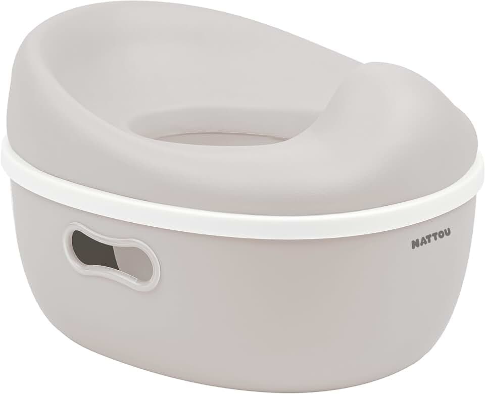 Nattou Babytopf 3in1, Töpfchen + Hocker + Toilettensitz für Kinder, Einfaches Toilettentraining, Ca. 34 cm, Ab ca. 18 Monate bis ca. 4 Jahre, Care, Kunststoff, Helles Beige