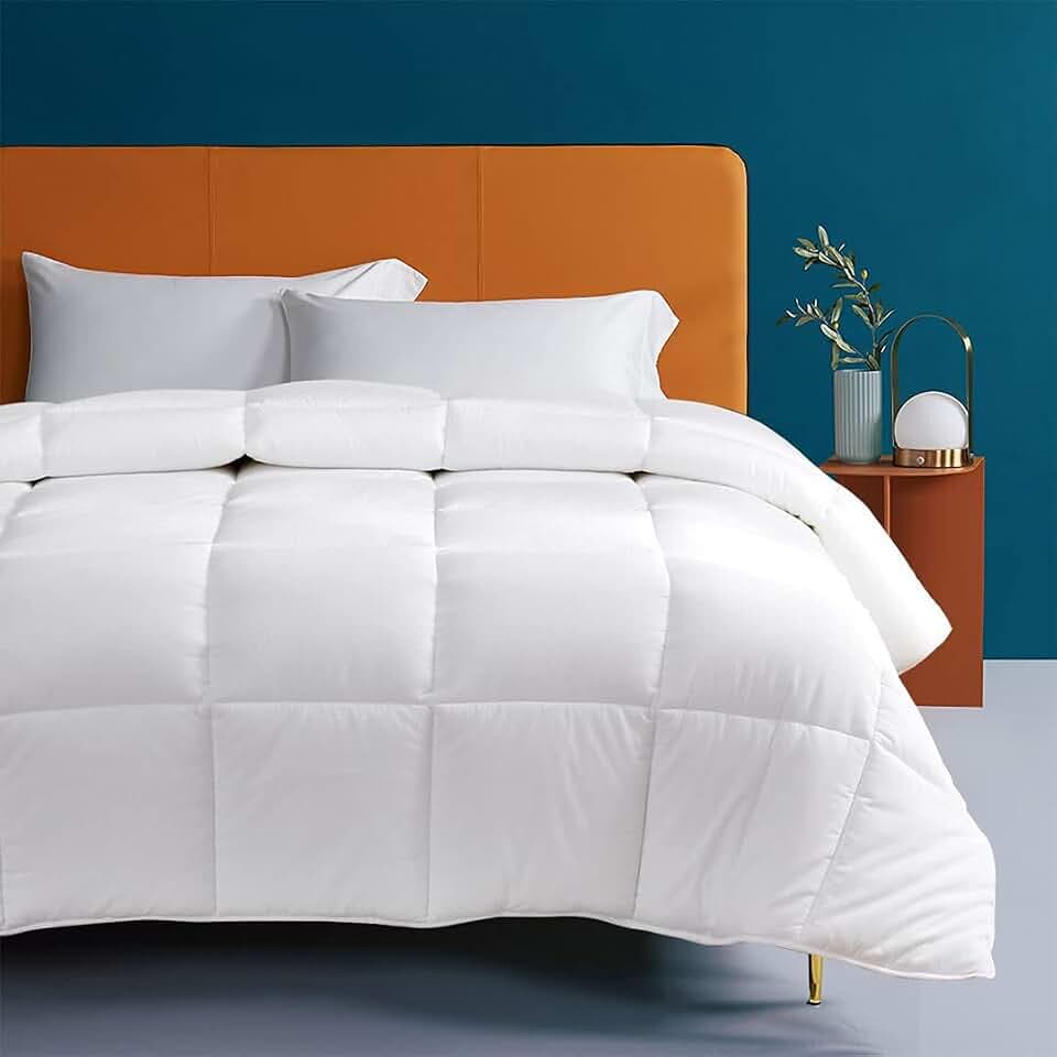 Down Alternative Comforter,White Duvet Insert Twin,Cotton Cover