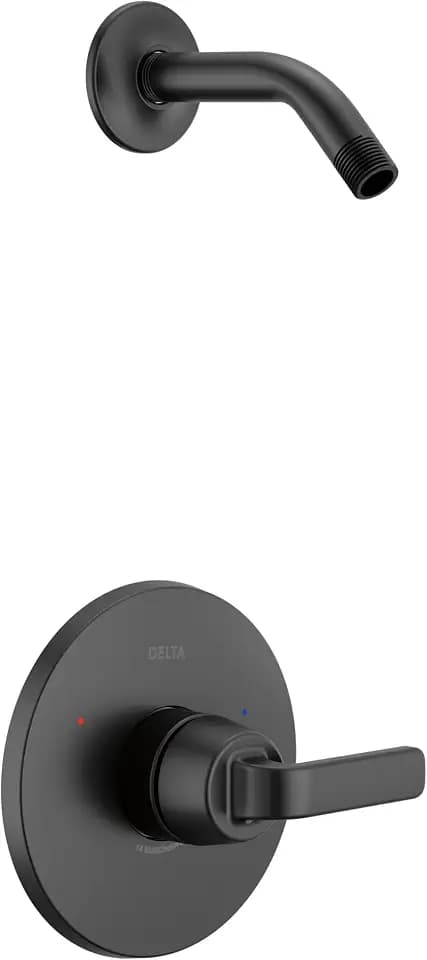 Delta Lineax 14 Series Shower Faucet Set, Matte Black Shower Head and Handle Set, Valve Trim Kit, Matte Black T14262-BLLHD (Valve and Head Not Included)