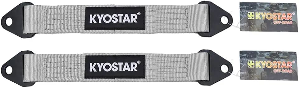 KYOSTAR 17 Inch Limit Strap, Premium Quad Wrap Limit Strap Car Hauler Axle Straps Rated for 10,000 Lb (White, 2 Pack)