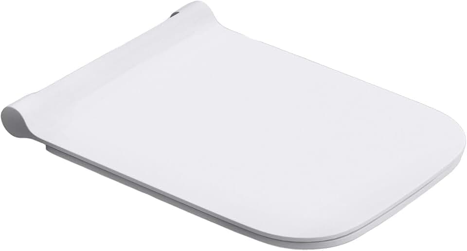 Durovin Toilettensitz Badezimmer uf-146 15891 ABS Kunststoff geräuschloses Schließen weiß eckig 345 mm x 20 x 440 (BxHxT) hohe Beanspruchung möglich, in Deutschland hergestellt