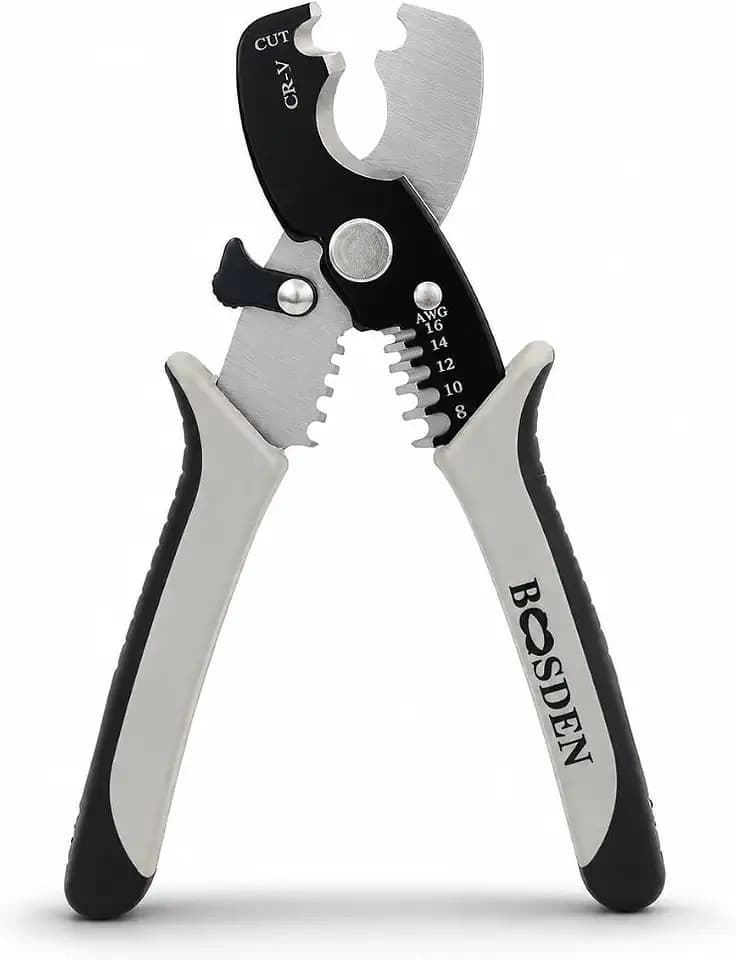 BOOSDEN Coax Cable Cutter 8 Inch Wire Cutters with Stripper Heavy Duty