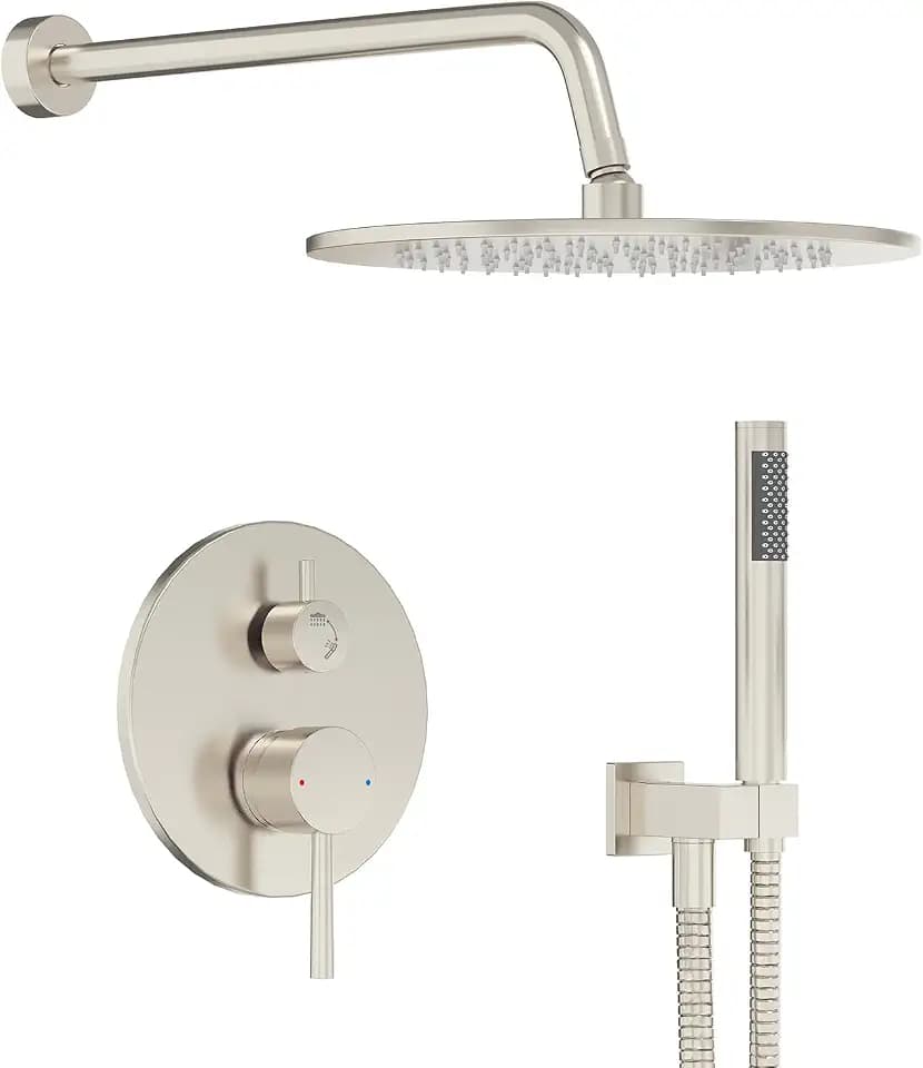Gabrylly Shower System, 10" Wall Mounted Shower Faucet Set, Brushed Nickel