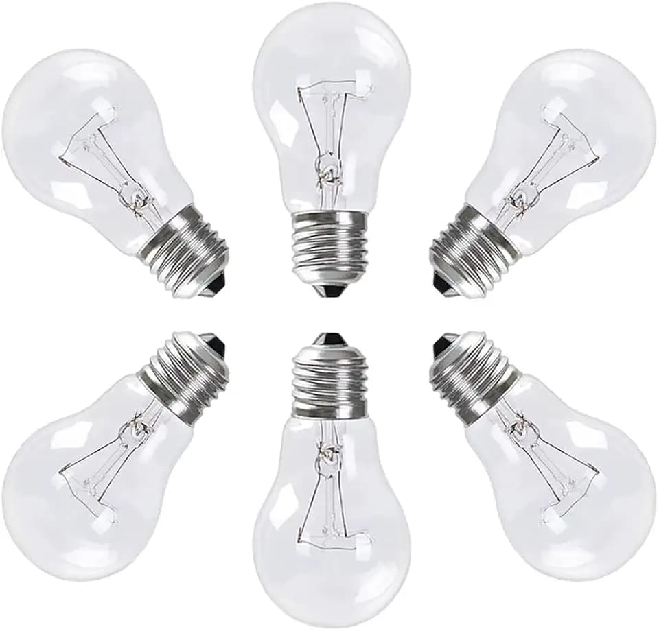 A19 Clear Incandescent Rough Service Light Bulb, 100 Watt Incandescent Light Bulbs, A19 100 WATT Bulbs ， 2700K Soft White, E26 Medium Base, 110-130V (6 Pack)