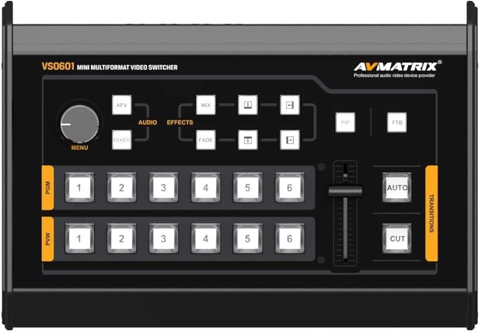 AVMATRIX VS0601 4×SDI and 2×HDMI inputs Mini 6CH SDI/HDMI Multi-Format Video Switcher with GPIO Interface for Live Tally System