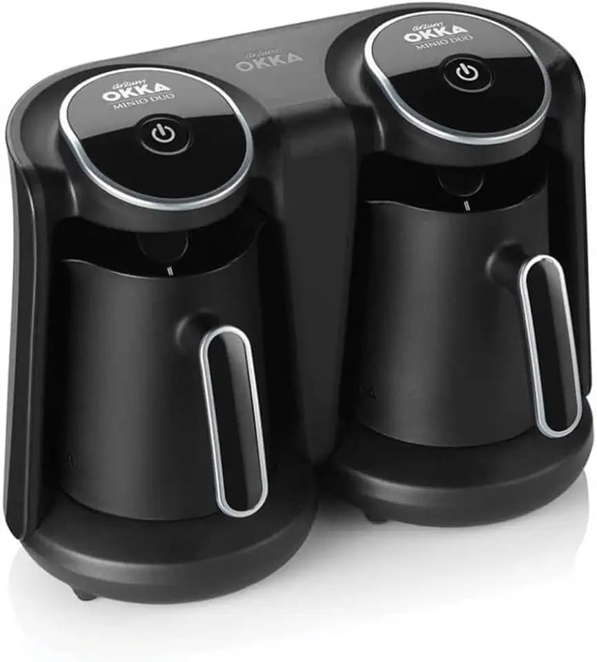 Arzum Okka Minio Duo Türkische Kaffeemaschine, 8 Tassen Kapazität, Überlaufschutz, Waschbare Kaffeekanne, Akustisches Warnsystem