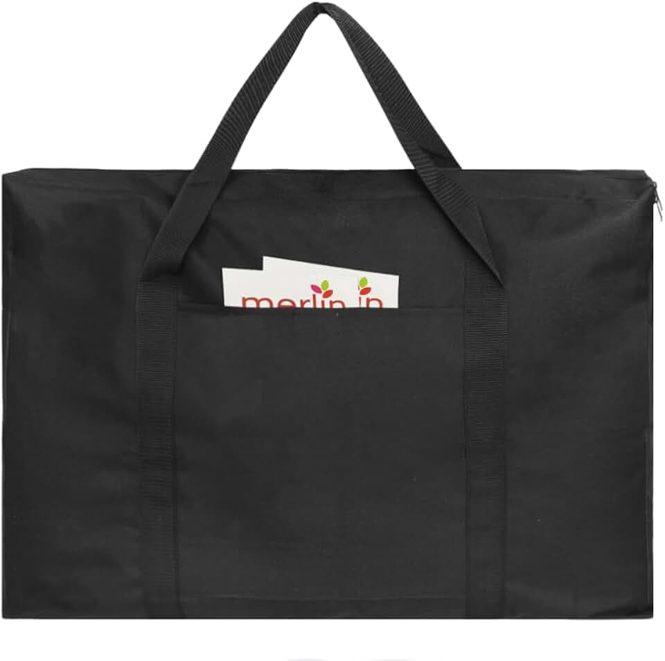 Cupohus Waterproof Art Portfolio Bag 25" x 37" for 24" x 36" Artworks with Outer Pockets and Handle, Student Carrying Storage Bag