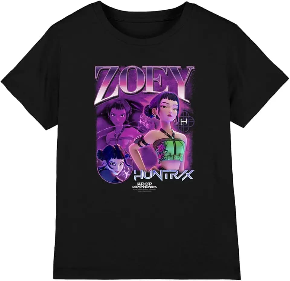 KPop Demon Hunters Unisex Kinder K-pop Demon Hunters - Huntrix Huntr/X Zoey Bootleg Kids T Shirt T-Shirt (1er Pack)