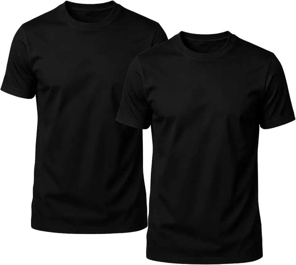 Men's Cotton Crew Neck Short Sleeve T-Shirt, Classic Solid White/Black Basic Casual Tee Shirts for Daily Wear Undershirt