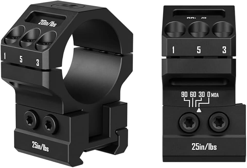 DISCOVERYOPT 7075 34mm 0-90 MOA Adjustable Scope Rings, 1.35" PRS Picatinny