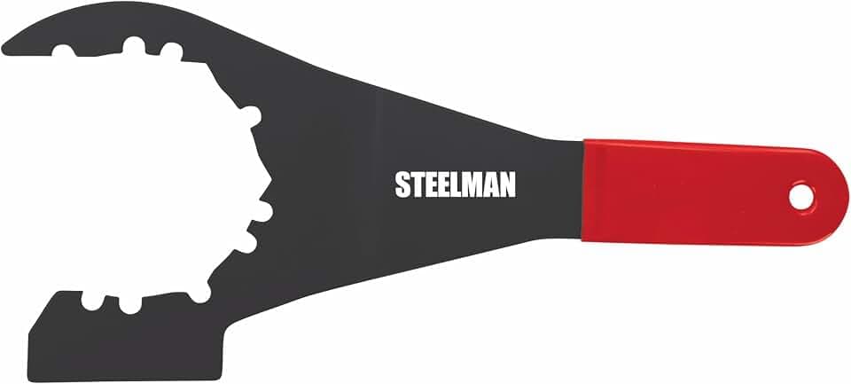 Steelman Universal Sink Drain Wrench, for Loosening and Tightening 4, 6, and 8 Tab Locknuts on Strainer Drains, Comfortable Handle (61203)
