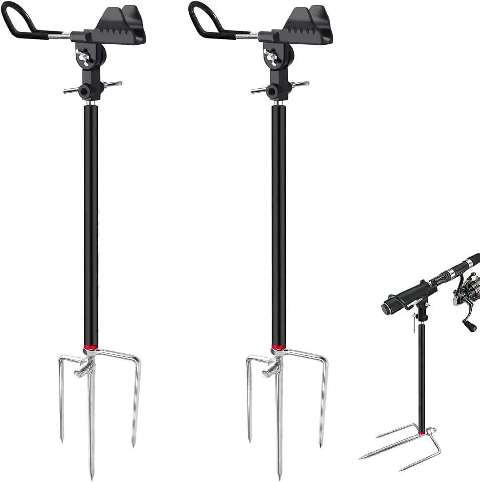 Fishing Rod Holders for Bank Fishing, 360 Degree Adjustable Fishing Rod Holders for Ground , Multifunctional Aluminum Beach Fishing Rod Holder Fishing Gifts for Men
