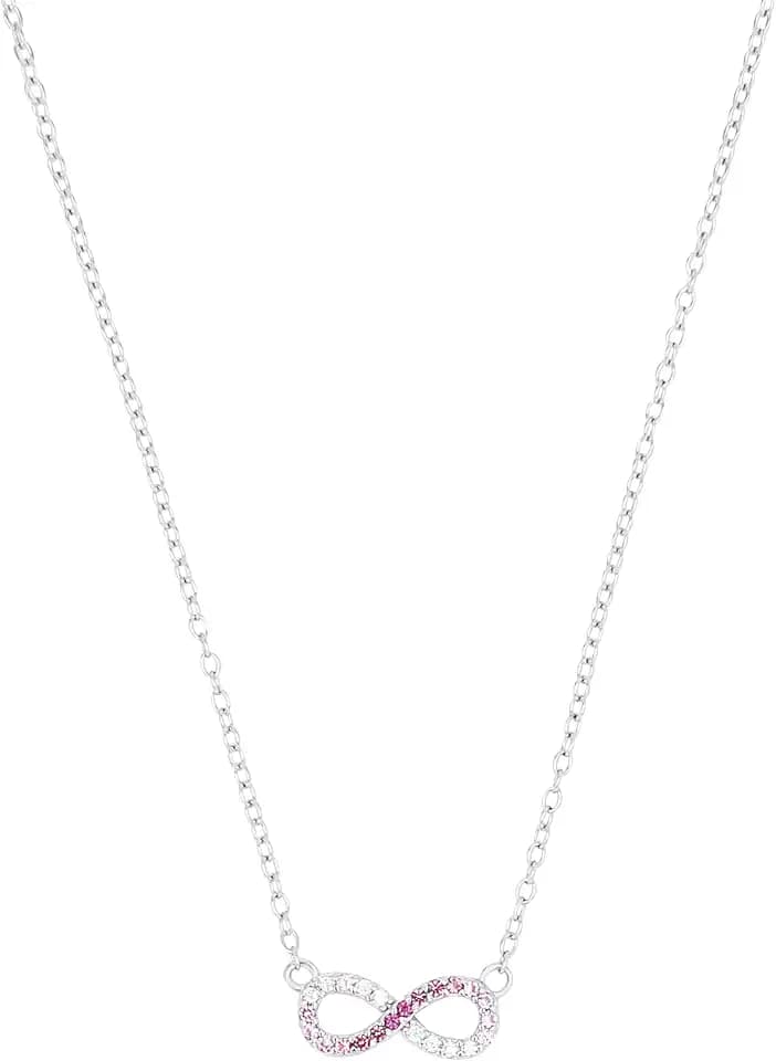 Tom Tailor Kette mit Anhänger für Mädchen, Sterling Silber 925, mit Zirkonia, 37+3 cm, Infinity, silber, Geschenkidee, Halsschmuck, Kinderschmuck, 2100588