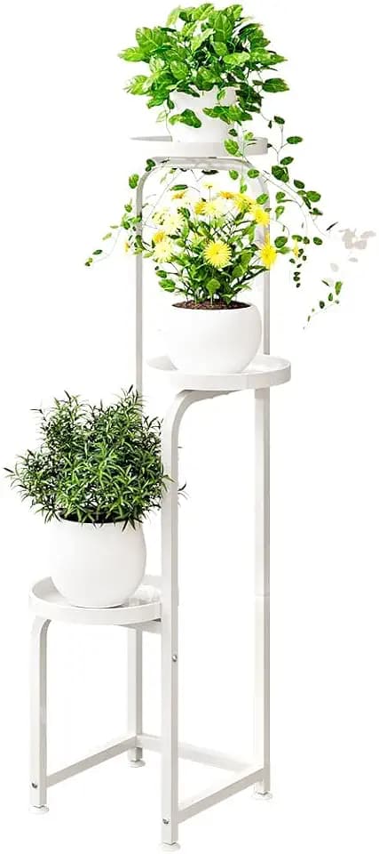INGIORDAR Plant Stand Indoor Outdoor Corner Tiered Plant Shelf 3 Tier Metal