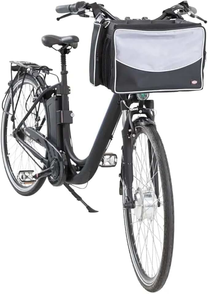TRIXIE Hundefahrradkorb Front-Box – für Lenker – bis 6 kg – schwarz/grau