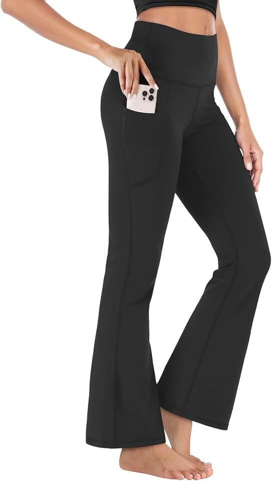 Sport Leggings Damen Flared High Waist Yogahose Booucut Schlaghose Blickdicht Stretch Freizeithose Jogginghose Jazzpants Laufhose