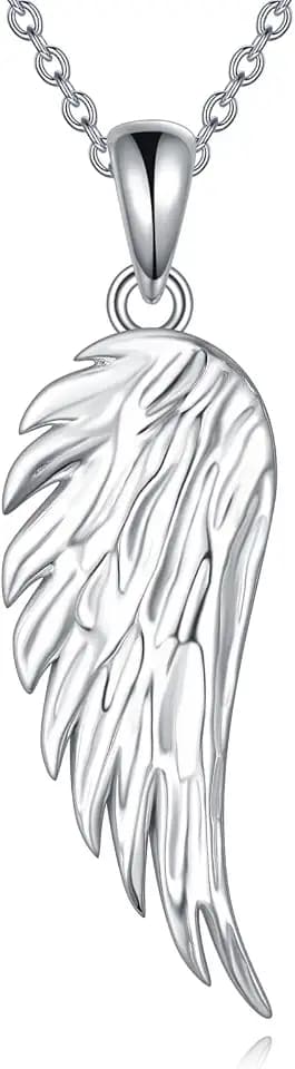 925 Sterling Silver Guardian Angel Wing Pendant Necklace Amulet Healing Jewelry Gifts for Women