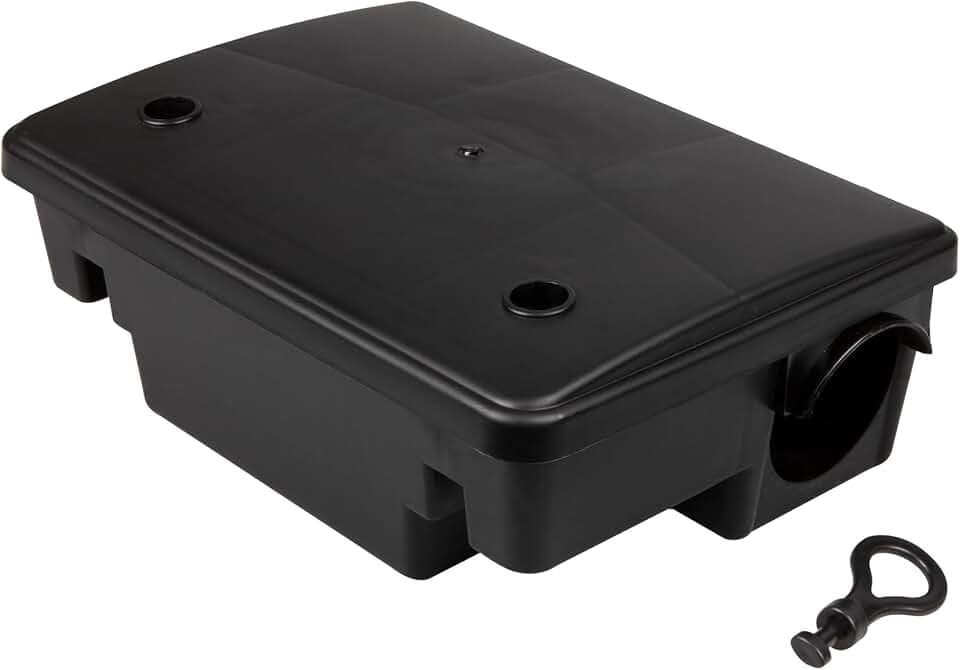 Windhager Maus- & Ratten-Box 2in1 19 x 25,5 x 10 cm, sichere Köder- und Fallenstation für Mäuse und Ratten, kindersicher, haustiersicher, Schwarz, 05056