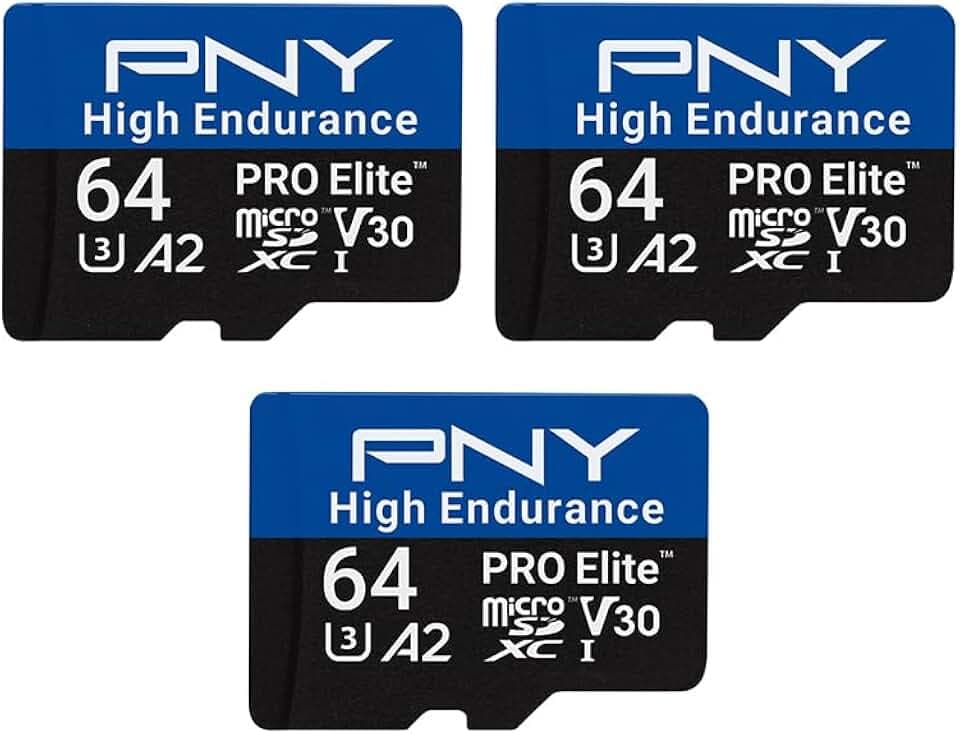 PNY 64GB PRO Elite High Endurance microSDXC Flash Memory Card 3-Pack