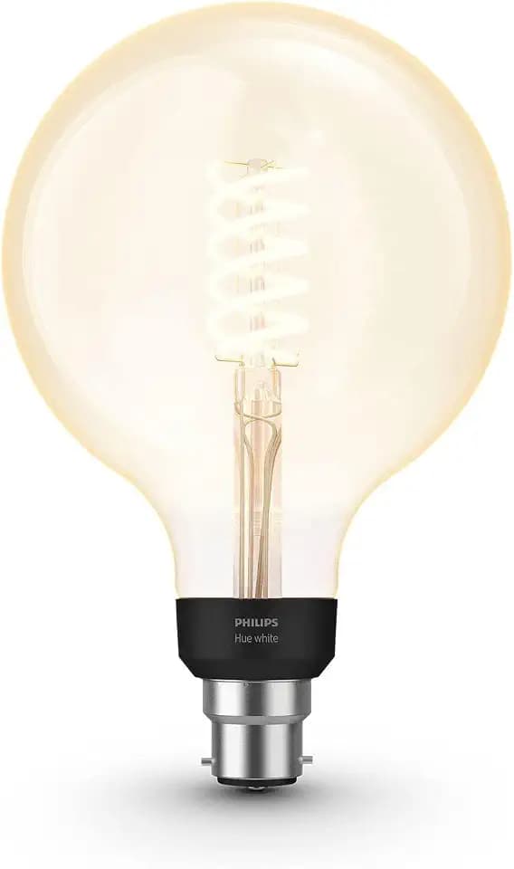 Philips Hue White Filament Giant Globe LED-Smart-Glühbirne, 1er-Pack [B22-Bajonettsockel], mit Bluetooth, funktioniert mit Alexa, Google Assistant und Apple Homekit. [Energieklasse A+]