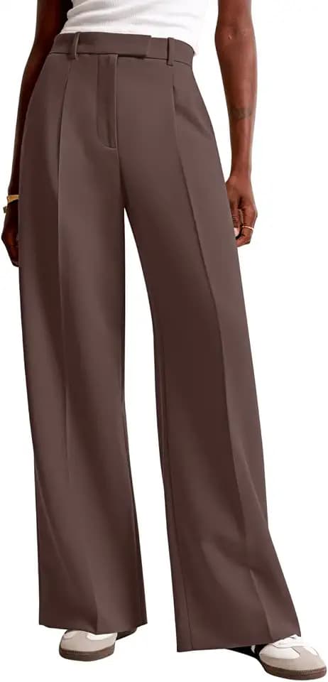 NIMIN Women Wide Leg Work Pants High Waisted Dress Trousers with Pockets