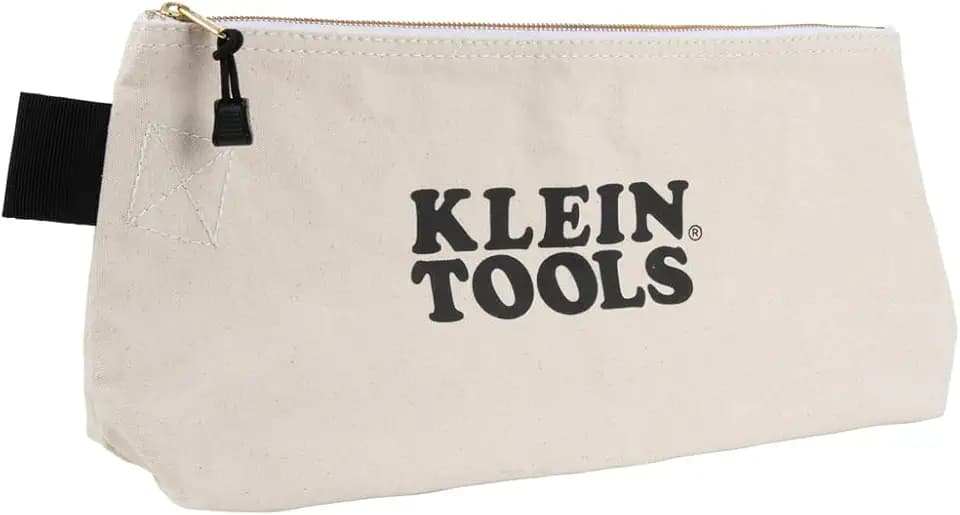 KLEIN TOOLS 62042 16-Inch Zipper Bag, Extra Long, No. 10 Canvas, Heavy Duty Tool Bag, 3-Inch Stand-Up Bottom, Multipurpose for Tools or Crafts