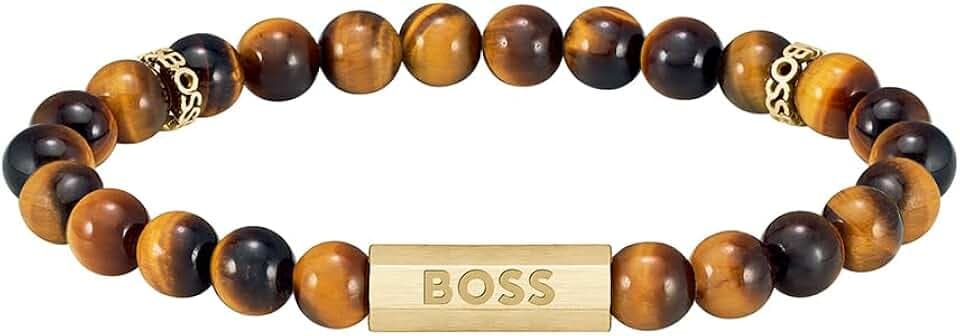 BOSS Jewelry armband für Herren Kollektion SPHERE STONES Mit Steinen aus Tigerauge - Erhältlich in Verschiedenen Größen