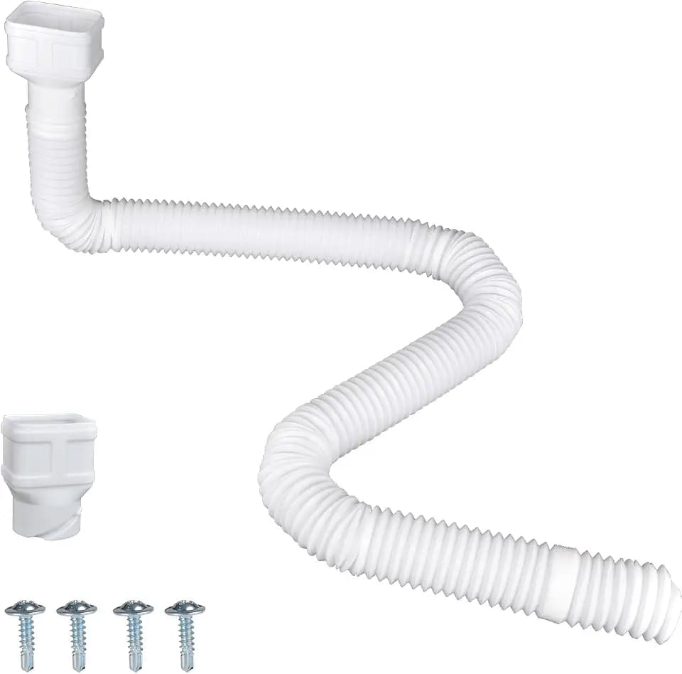 Prestantious 16.5ft Long Gutter Downspout Extensions Drainage Pipe, White