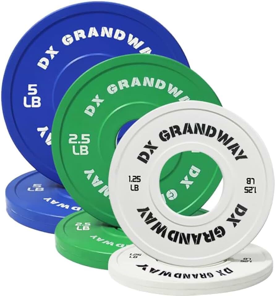 Change Weight Plates 1.25LB 2.5LB 5LB Pair Fractional Plate Olympic 2-Inch Rubber Bumper Plates Steel Insert Strength Training