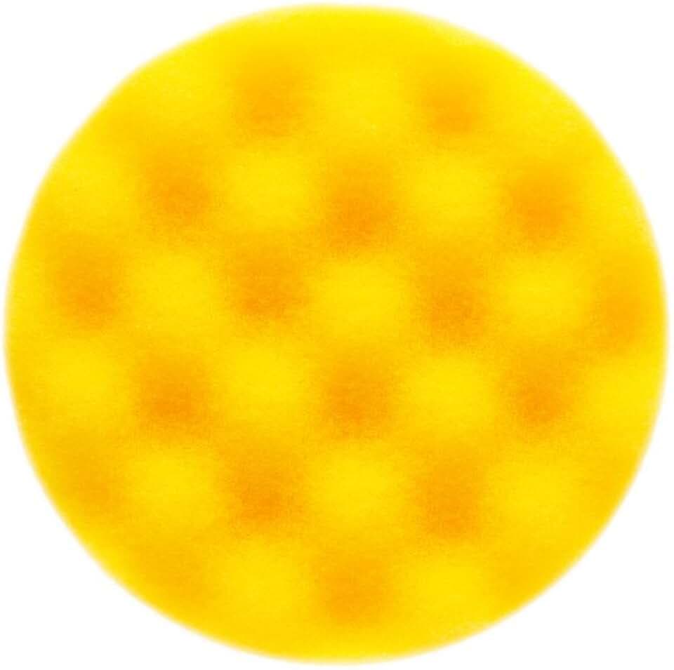 Mirka Schaumstoffpad Polierschwamm Ø85mm x 25mm / gelb gewaffelt/für Finish- und Polierarbeiten/für Polarshine Polituren / 1er-Pack