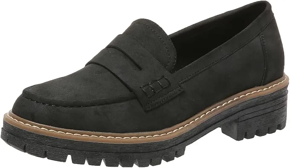 Womens Loafers Platform Chunky Penny Loafer Office Business Casual Shoes