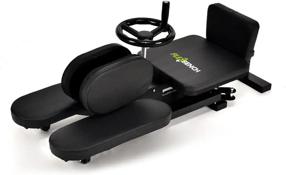 Hip Stretching Machine by Flex Bench – Improve Flexibility,Mobility and Reduce Hip Pain, Leg Stretcher - Flexibility for Yoga,Dance and Gymnastics Thighs,Glutes, Upgraded Model - New Adjustable Seat.