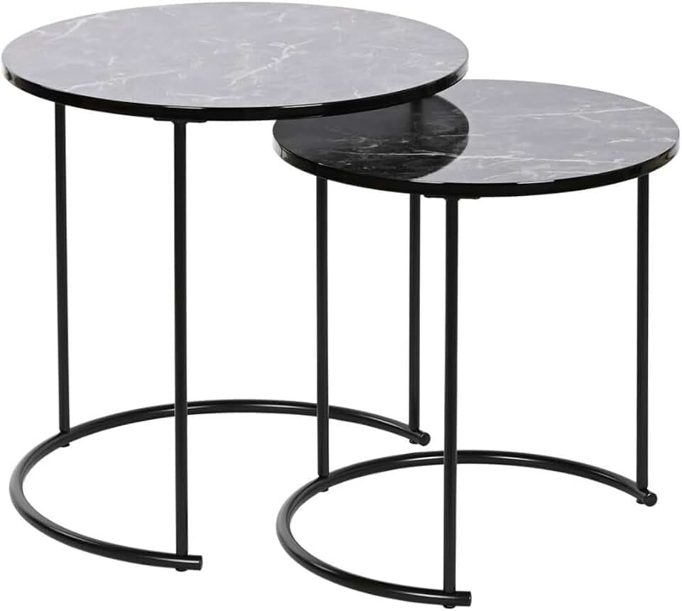 DKD Home Decor 8424002083953 Set mit 2 Tischen, Schwarz, Standard