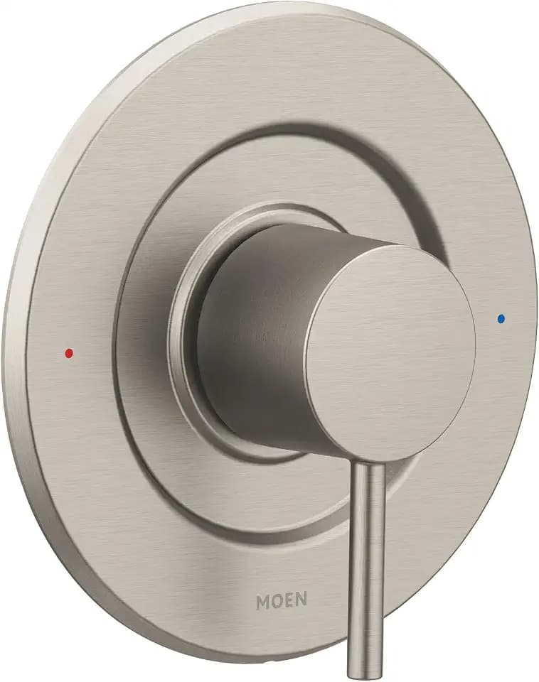 Moen Align Brushed Nickel Pressure Balancing Modern Tub and Shower Trim Kit, Featuring Bathroom Shower Lever Handle for Temperature Adjustment, Shower Faucet Handle (Posi-Temp Valve Required), T2191BN