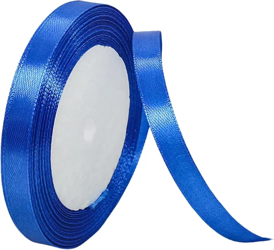 Satinband, 10 mm, königsblau, 22 m, Stoff-Haarschnur für Handwerk, Blumensträuße, Geschenkverpackungen, Hochzeit, Schleifenherstellung und Valentinstag, Weihnachtsdekoration (Königsblau, 1 cm)