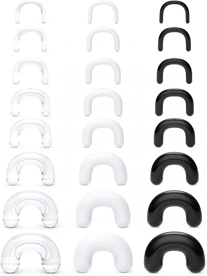 16G-2G Plastic Clear Black Septum Retainer Stretching Kit Hypoallergenic U Shape Septum Rings Pincher Piercing Retainer for Surgery Work Sport