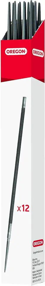Oregon Rundfeilen für Kettensägen, 12 x 4,5mm (11/64") Schärfgerät für Kettensägen, manueller, doppelhiebiger Kettensägenschärfer, hochwertiges Kettensägenzubehör, Dunkelblau