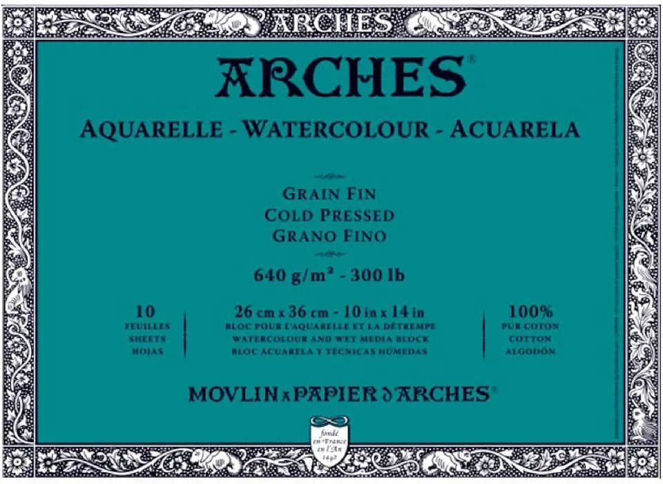 Arches 1795066 Watercolour Block 300 Lb, Cold Pressed, 10" X 14"