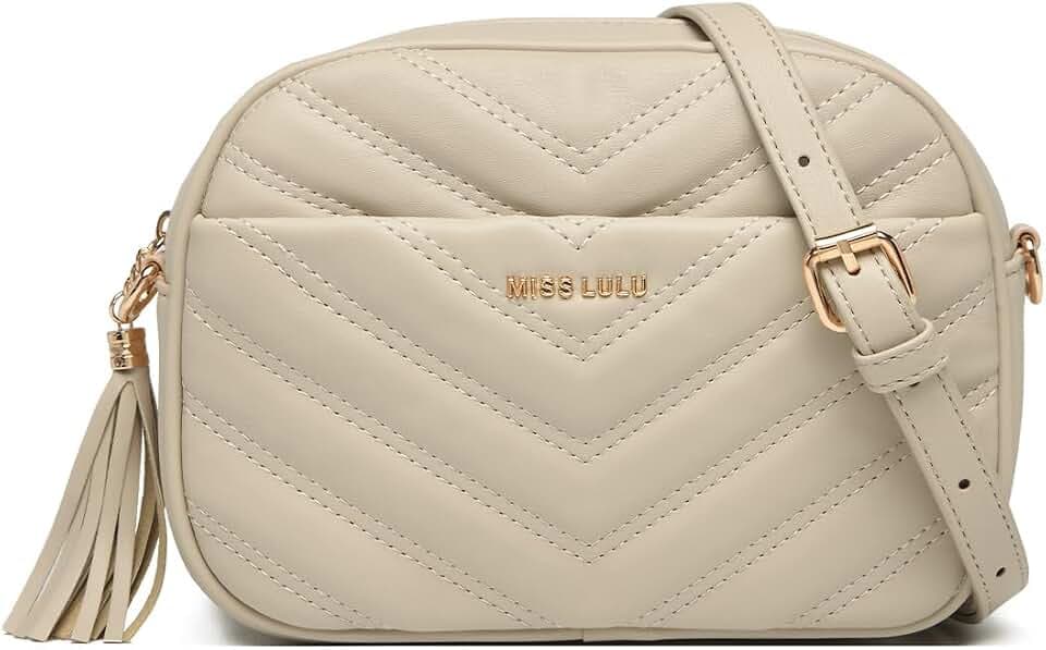 Miss Lulu Kleine Umhängetasche Damen aus PU-Leder mit Schultergurt