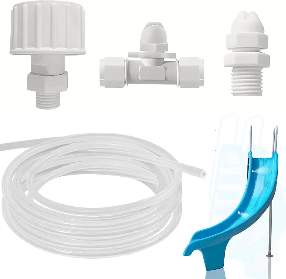Calvana Pool Slide Water Sprayer Kit 2 Water Spray Nozzles and 1 Water Hose Connector - Elevate Your Splash Experience with Customizable Fun
