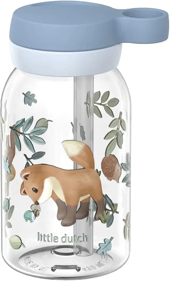 Mepal - Trinkflasche mit Trinkhalm Campus - Drehverschluss mit Grifföffnung - Hygienischer Verschluss - Trinkflasche mit strohhalm - Auslaufsicher und Spülmaschinengeeignet - 450 ml - Forest Friends