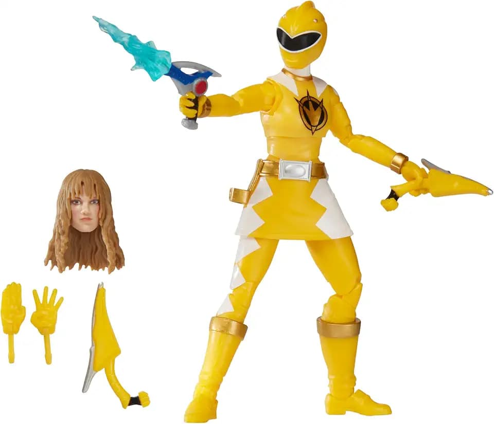 Power Rangers Lightning Collection Dino Thunder Yellow Ranger 6-Inch Premium Collectible Action Figure Toy with Accessories, Ages 4 and Up