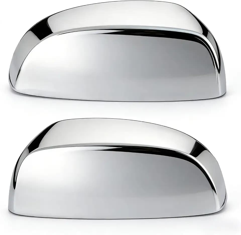 Chrome Side View Mirror Covers Caps Top Half