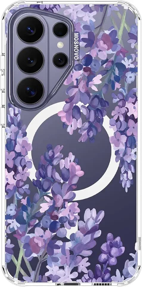 MOSNOVO for Samsung Galaxy S26 Ultra Clear Case, Fit for MagSafe, 6.6ft Military-Grade Shockproof Magnetic Protective Phone Cover,Lavender