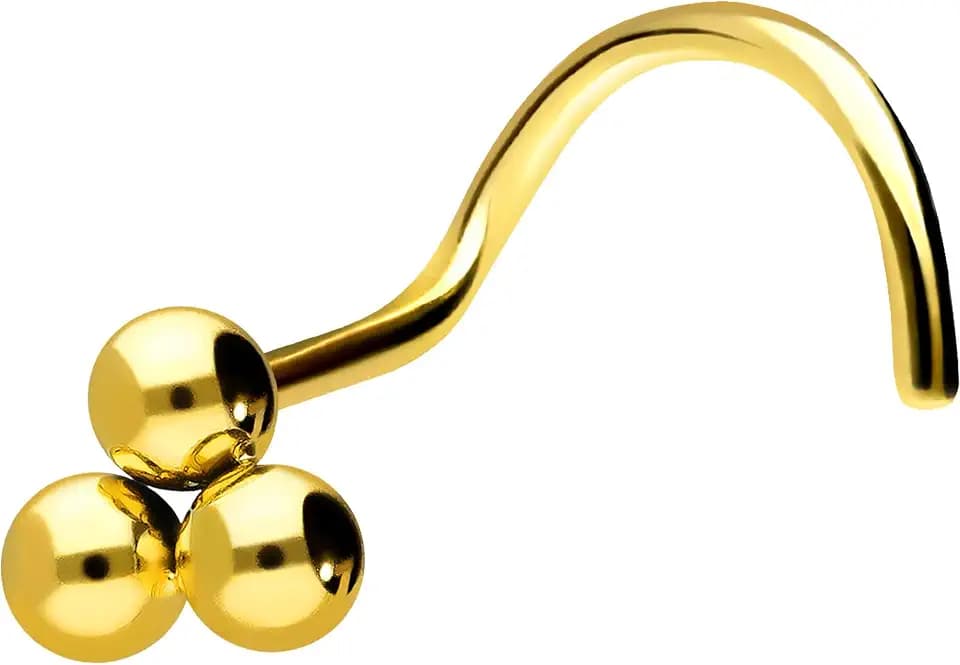 PIERCINGLINE Titan Nasenpiercing Spirale | 3 KUGELN | Nasenstecker | Farbauswahl