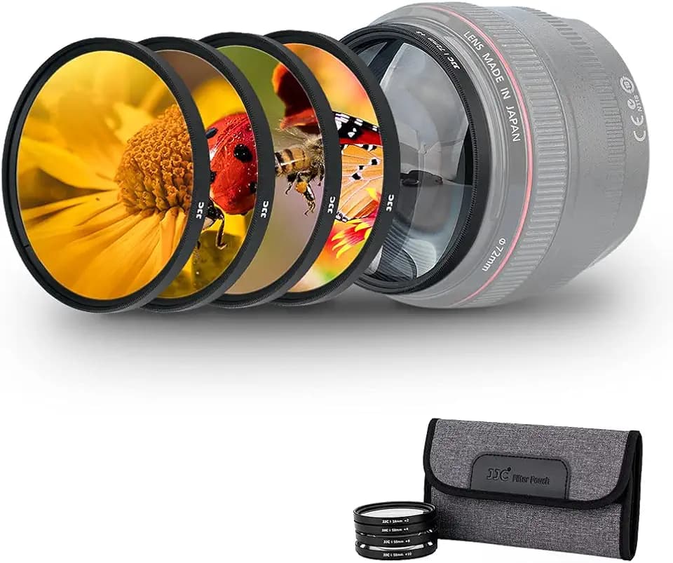 JJC 40.5mm Macro Close-Up Filter Set (+2 +4 +8 +10) with Lens Filter Pouch