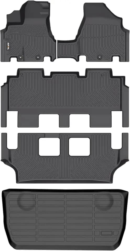AIPOIL® Floor Mats & Cargo Liner Set for 2011-2017 Honda Odyssey All Weather Protection TPE Anti-Slip Automotive Full Set Custom Car Mats Accessories - Black