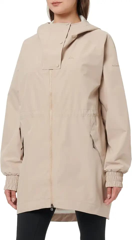 Schöffel Damen Parka Style Bohorok WMS, wasserdichter Regenparka aus recyceltem Material, atmungsaktive Allwetterjacke mit Oversize-Passform
