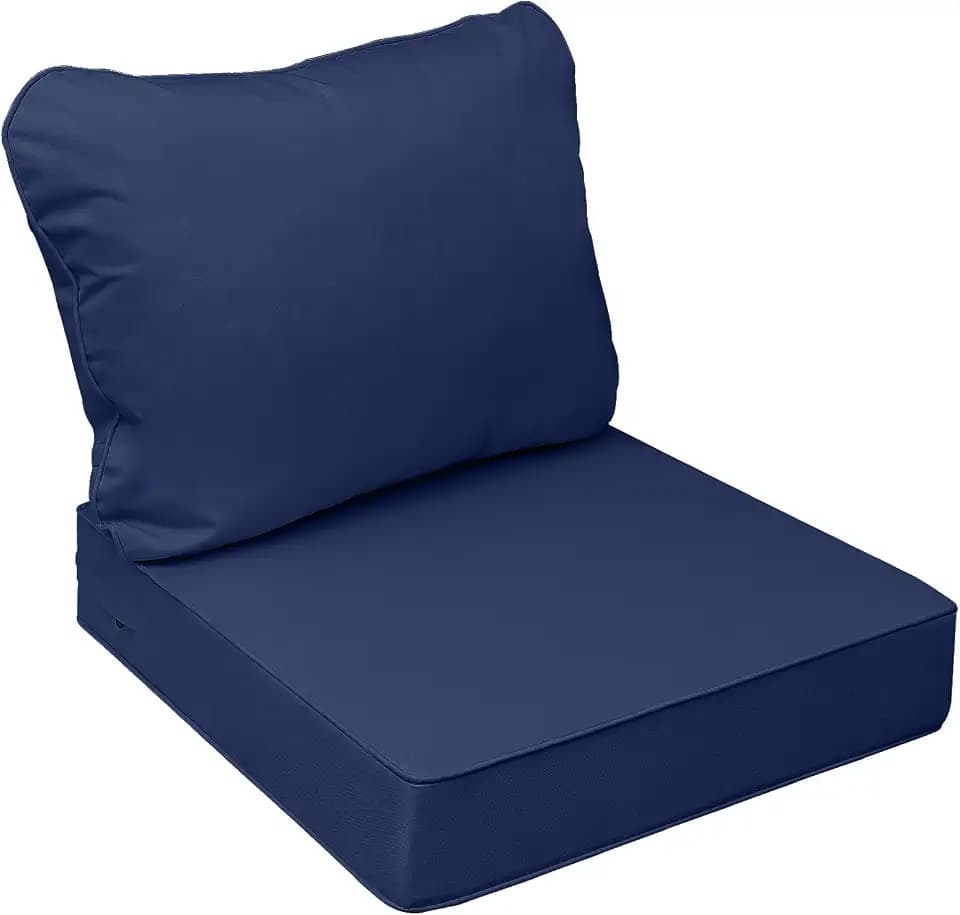 AAAAAcessories Outdoor Chair Cushions, 24 x 24 x 5 + 19 in, Set of 1